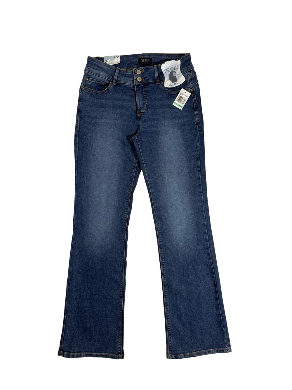 Curve Appeal Curve Creator High Rise Bootcut Jeans Sz 8/29 Stretch Casual NWT